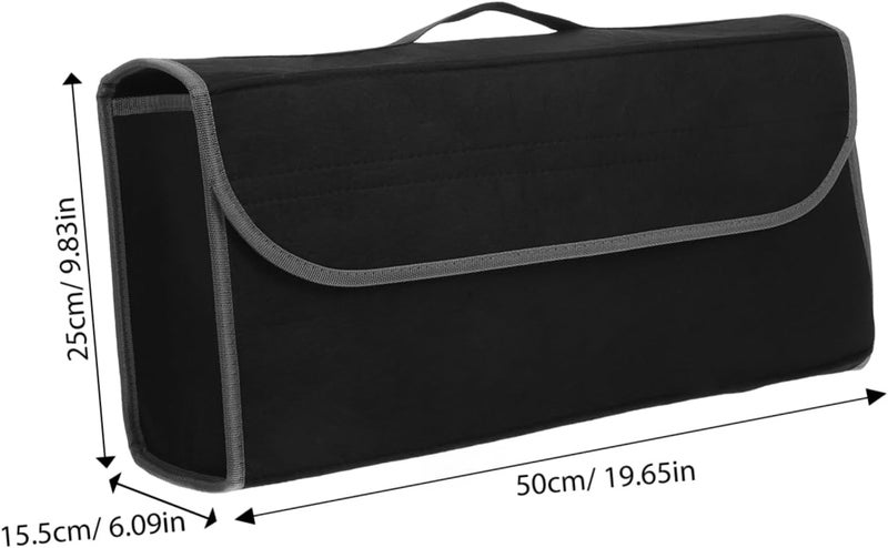 Ciieeo Felt Trunk Storage Bag Foldable Car Organizer Pouch for Vehicle Portable Storage Solution for SUVs Black - Image 2