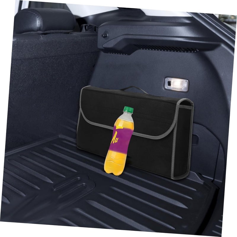 Ciieeo Felt Trunk Storage Bag Foldable Car Organizer Pouch for Vehicle Portable Storage Solution for SUVs Black - Image 4