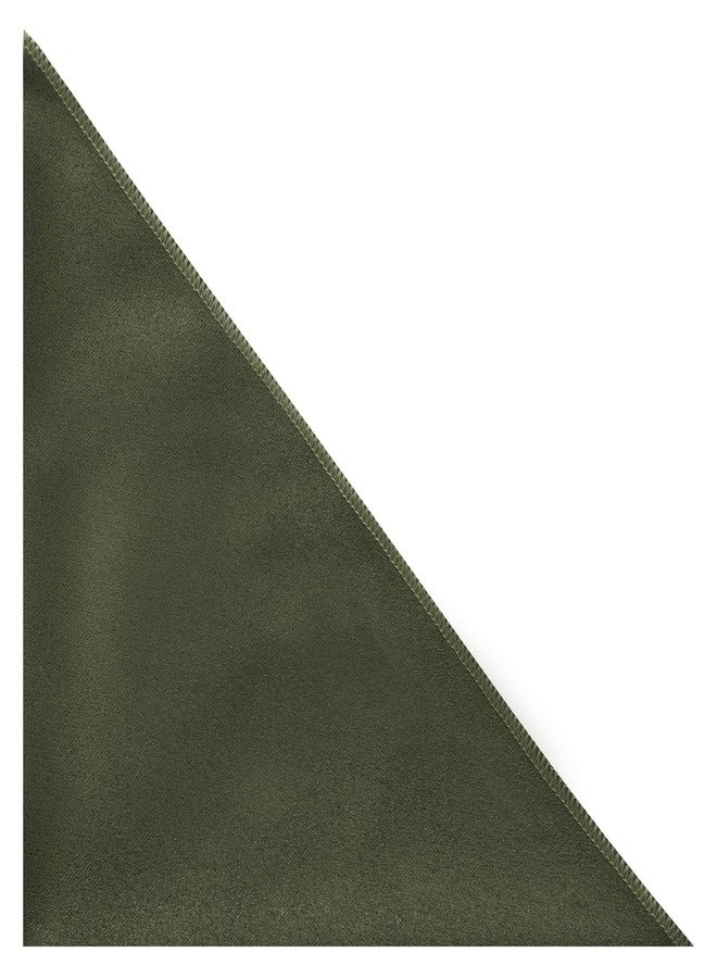King & Priory Luxury Dark Olive Green Suede Pocket Square, Handkerchief, Moleskin - Image 2