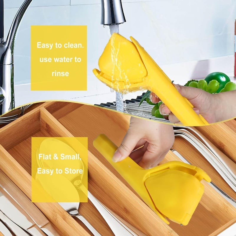 UREVO Foldable Manual Lemon Squeezer - Easy Two-Hand Press Citrus Juicer in Yellow - Image 3