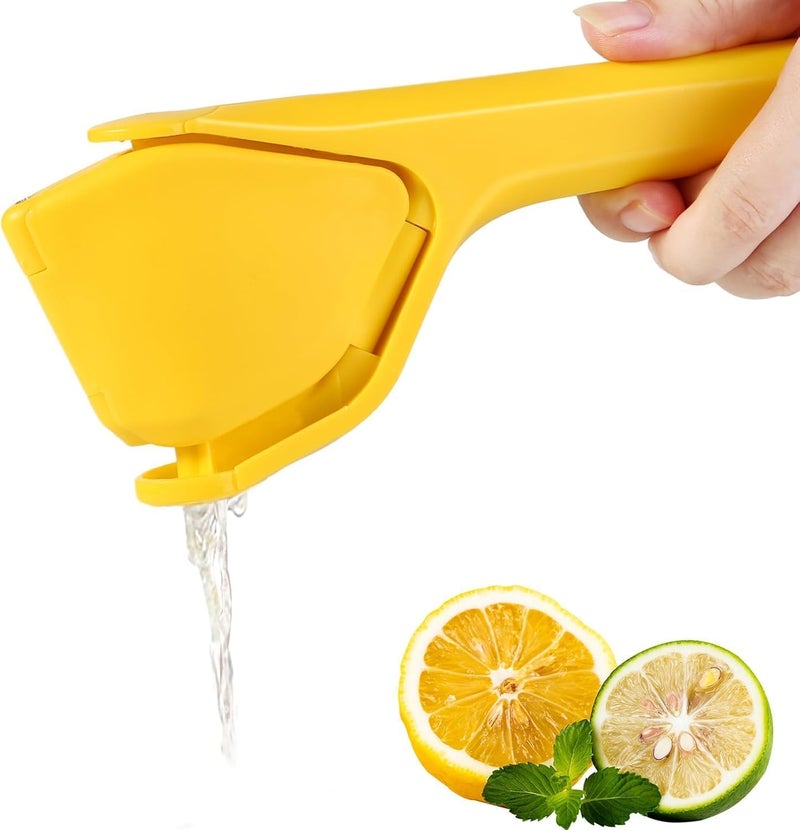 UREVO Foldable Manual Lemon Squeezer - Easy Two-Hand Press Citrus Juicer in Yellow - Image 1