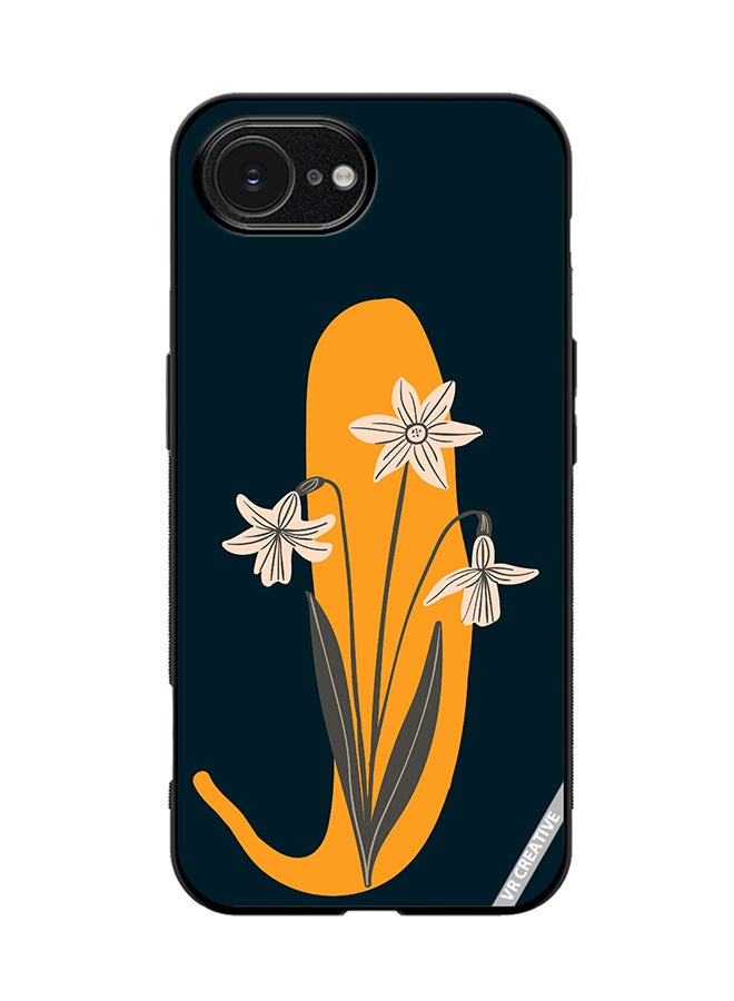 Protective Case Cover For Apple iPhone 16e Alphabet J Design Multicolour