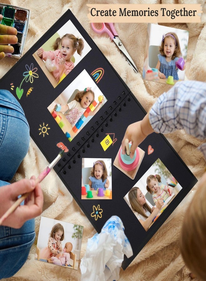 Hiwhy Scrapbook 8x8 Inch DIY Scrapbook Album Hardcover Kraft Paper Scrap Book Photo Albums 40 Pages Perfect for 4x6 / 5x7 Photos Memory Book for Family, Wedding - Image 3