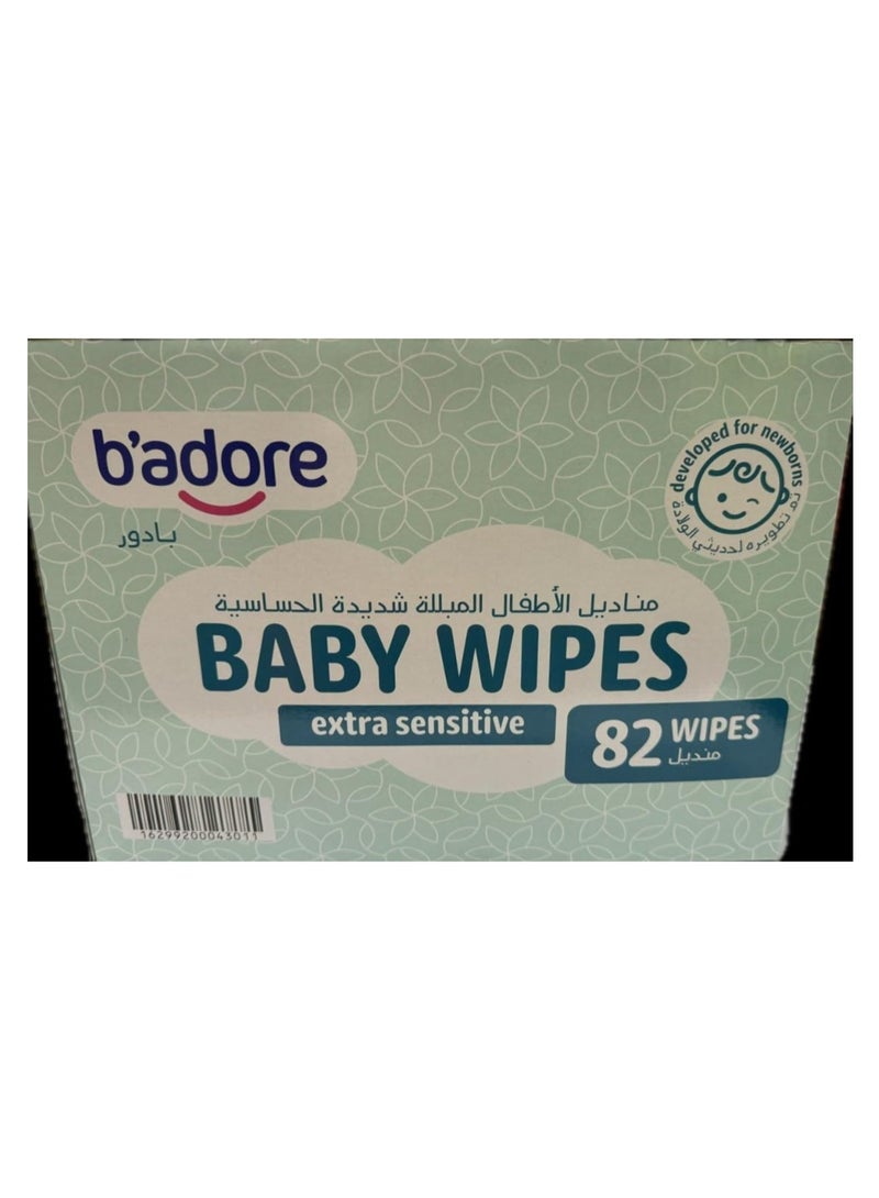 B'adore Extra Sensitive Baby Wipes 82-Pieces x 12 Pack - Image 3