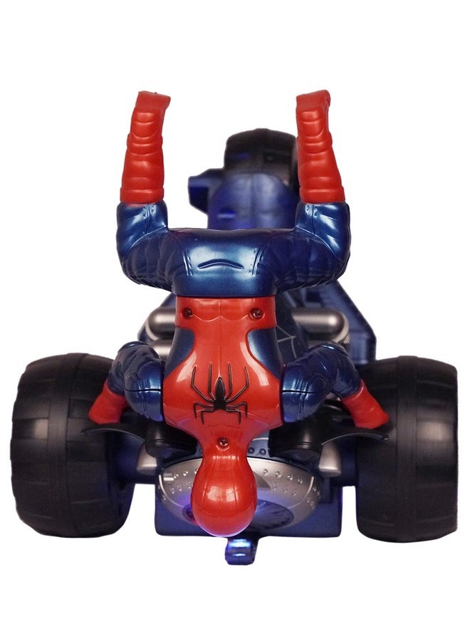 Goyal's Goyal's Modern Style 360° Acrobatic Stunt Spin Racer Motorcycle Toy Stunt Men With Attractive Lights & Music For Kids (Spider-Men),Multicolor  - Image 5