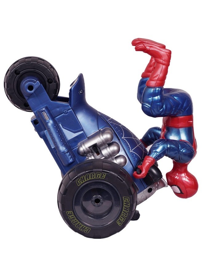 Goyal's Goyal's Modern Style 360° Acrobatic Stunt Spin Racer Motorcycle Toy Stunt Men With Attractive Lights & Music For Kids (Spider-Men),Multicolor  - Image 4