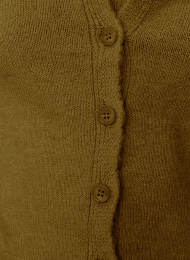 trendyol Khaki Crop Soft Texture Blouse-Cardigan Knitwear Set - Image 4