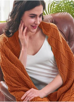 وهاواي Knitted Tassel Blankets, Super Soft Cozy Lightweight Decorative Throw Blankets for Couch , Bed, Sofa, Outdoor Throw Blanket All Seasons 127x178CM（brown）  - Image 4