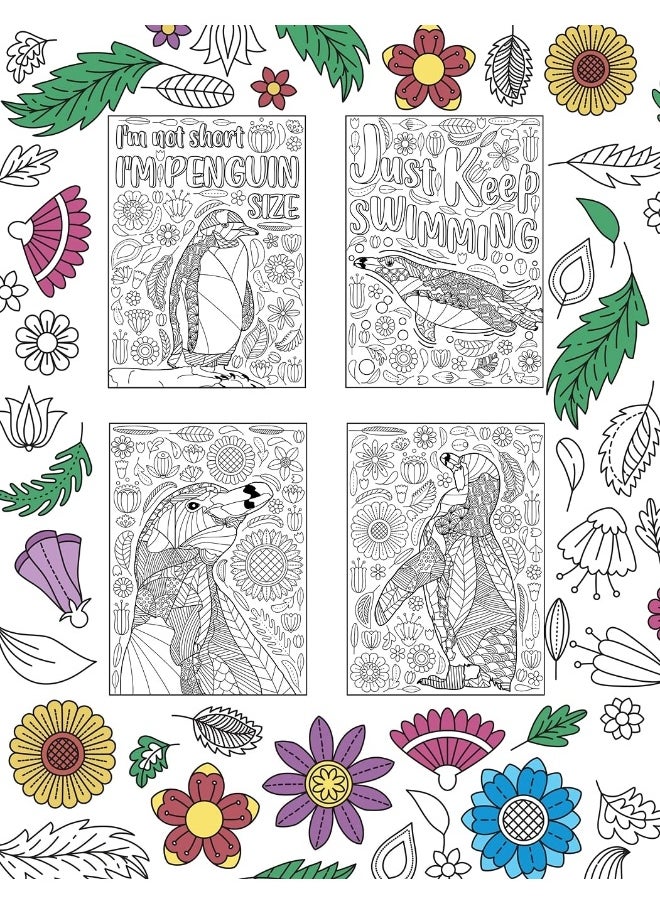 Penguin Coloring Book: Coloring Books for Adults, Gifts for Penguin Lovers, Floral Mandala Coloring Pages, Animal Coloring Book, Book Lovers  - Image 2