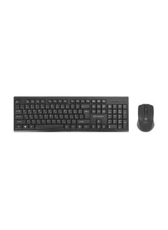 IQ TOUCH IQ TOUCH Full-Size Wireless Keyboard & Mouse, English & Arabic Layout, Numpad, Anti-Slip, Spill-Resistant, Durable, 2.4GHz Wireless, Plug & Play, Ergonomic Mouse, Precise Tracking & Scrolling, Black  - Image 1
