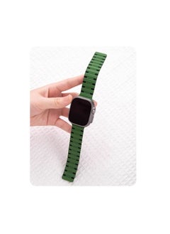 Contrast Color Silicone Rubber Integrated Watch Band Strap for Apple Watch Compatible with 42mm 44mm 45mm 49mm