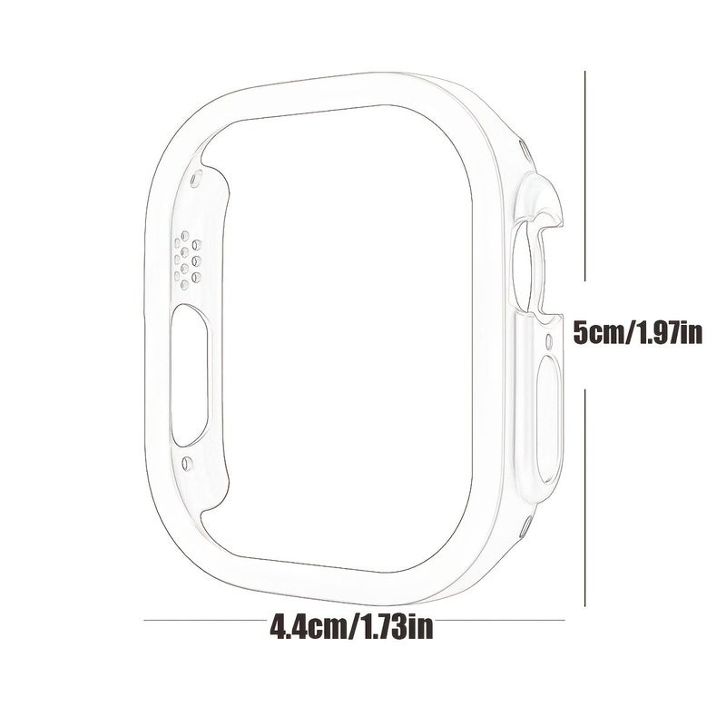 2 Pcs Black Case With Film For Apple Watch Ultra 1 2 49mm Tempered Glass Screen Protector - Image 5