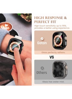 SHOPI Apple Watch Ultra Case 49mm + Apple Watch Ultra Screen Protector, Anti-Fog Tempered Glass Flim + Hard PC Edge Protector Bumper Cover for iWatch Ultra Accessories 49mm Clear+Black  - Image 3