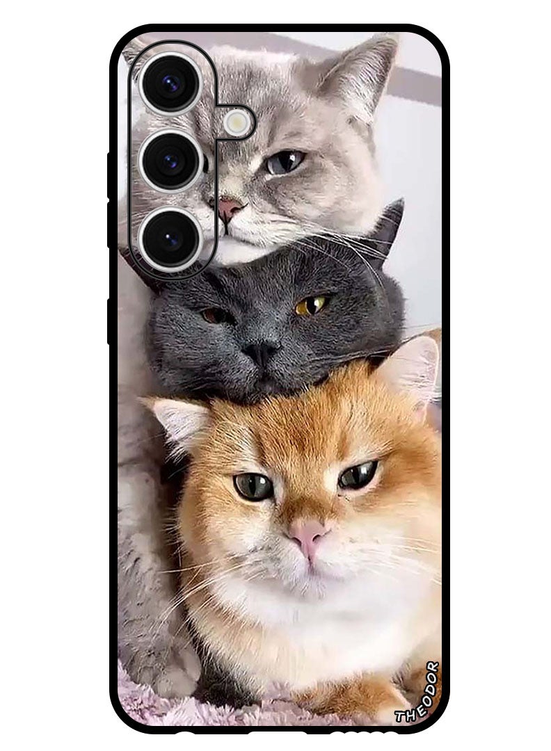 Theodor غطاء واقي مضاد للخدش ومقاوم للصدمات لجهاز سامسونج جالاكسي S24 بلس - قطط - Image 1
