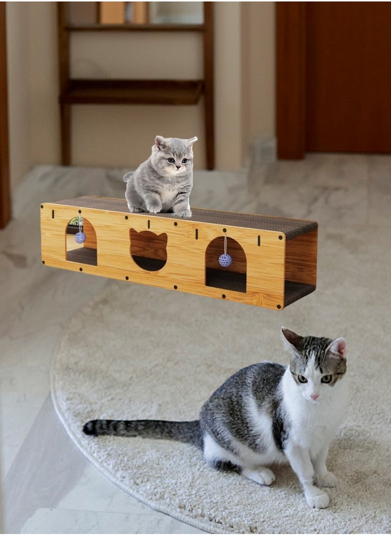 Kidle - Cat Scratching Board Cat Nest All-in-One Cat Tunnel Corrugated Cardboard Wear-Resistant Does Not Fall off the Chip Vertical Double Layer Cat House Claw Grinding Cat Toys - Image 1