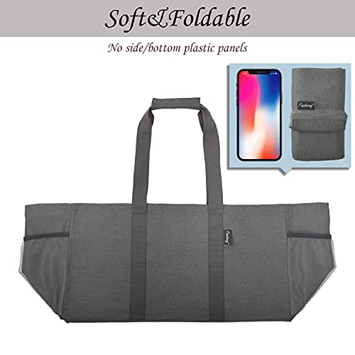 Finnhomy 42L Extra Large Utility Tote Bag, Durable Oxford Fabric Storage Bag with Handles and Pockets, Reusable Folding Grocery Bags Totes for Pool Beach Picnic Shopping Laundry, 2 Pack Winter Grey - Image 5