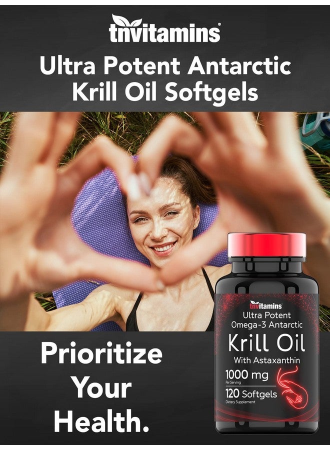 tnvitamins Antarctic Krill Oil 1000mg - 120 Softgels with Astaxanthin | 1000mg Red Krill Oil, 200 mg Phospholipids, 120 mg EPA, 80 mg DHA, 200 mcg Astaxanthin | Potent & Pure Omega-3 Cold Water Antarctic Krill - Image 4