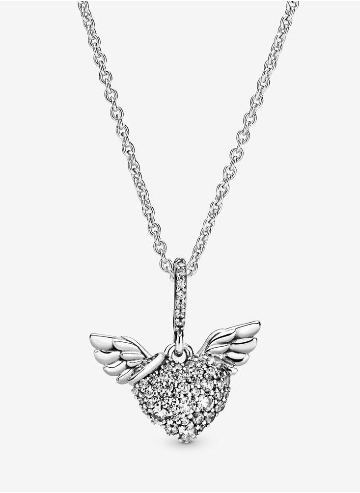 PANDORA - Pandora Pave Heart and Wings Necklace - Image 1