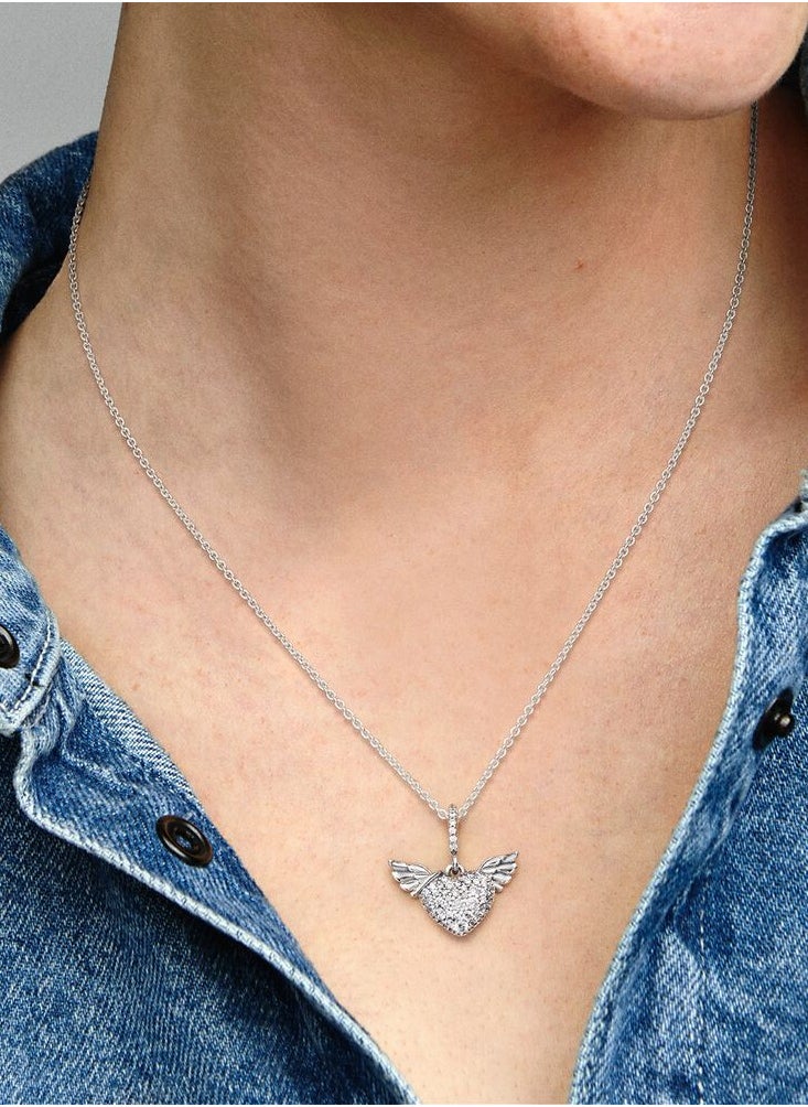 PANDORA - Pandora Pave Heart and Wings Necklace - Image 1