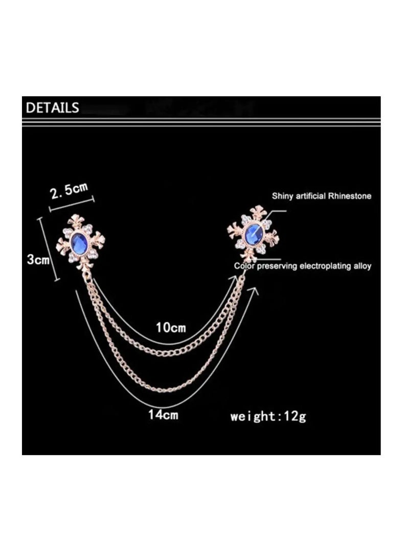 SYOSI Cross Crystal Tassel Chain Brooch Rhinestone Tassel Cross Pin Gold Silver Pins for Men Women Suit  - Image 5