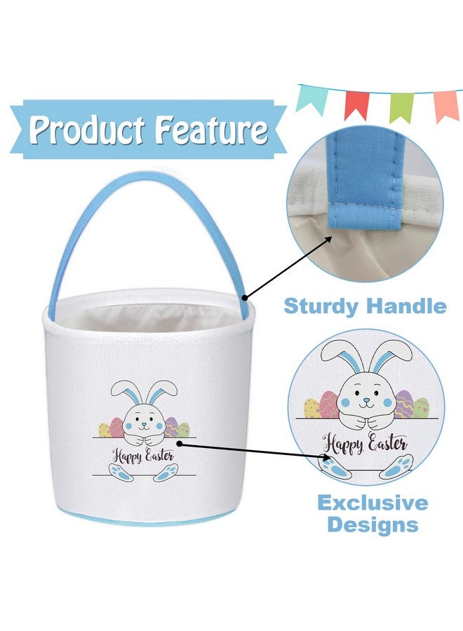 PARTYWIND Easter Baskets for Kids Egg Hunt Games, Easter Baskets Bags with Handle for Boys and Girls Party Supplies Favors, Cute Easter Goodie Bag Stuffers (Blue) - Image 2