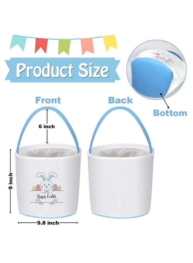 PARTYWIND Easter Baskets for Kids Egg Hunt Games, Easter Baskets Bags with Handle for Boys and Girls Party Supplies Favors, Cute Easter Goodie Bag Stuffers (Blue) - Image 3