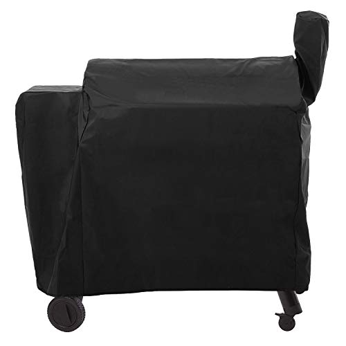SunPatio Outdoor Heavy Duty Waterproof Grill Cover Compatible with Traeger 34 Series Wood Pellet Grill and Smoker, Texas and More, Full Length Barbecue Cover, All Weather Protection, Black - Image 1