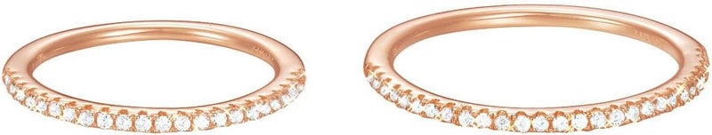 إسبريت خاتم نسائي من Esprit مطلي جزئيًا بالذهب من الفضة عيار 925 Jw50217 باللونين الوردي والأبيض Esse91010 °C - Image 1