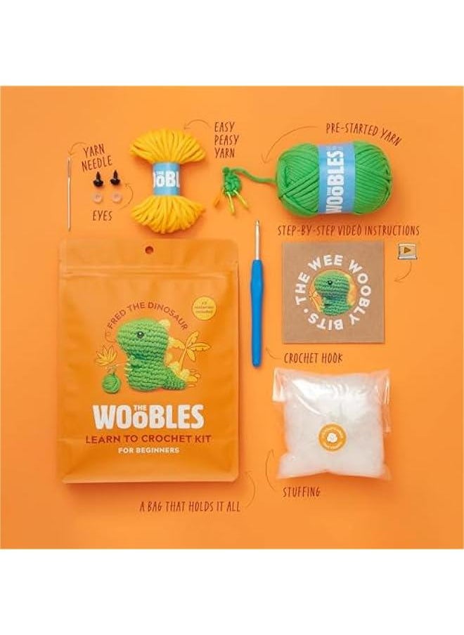 Fred The Dinosaur Beginner Crochet Kit featuring Simple Yarn and Shark Tank-Backed Instructions  - Image 4