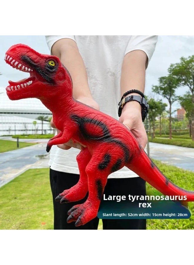 Large Dinosaur Toy Giant Simulation Soft Rubber Animal Model Early Education Baby Boys Emperor Dragon Wholesale-Specifications:Red Tyrannosaurus Rex 50cm [498 Content]] - Image 2