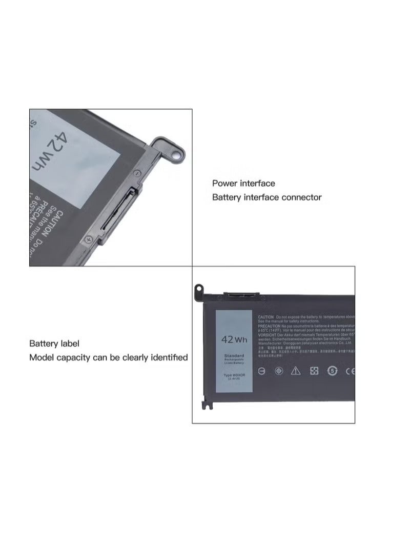 WDXOR Laptop Battery Replacement for Dell Latitude 3480 3580 3189 3379, Inspiron15 5378 5565 5567 5568 5578 5579 5368 5378 5379 5765, 7560 7570 7573 7579 7580 7569 7368 7378, Vostro 5468 - Image 2
