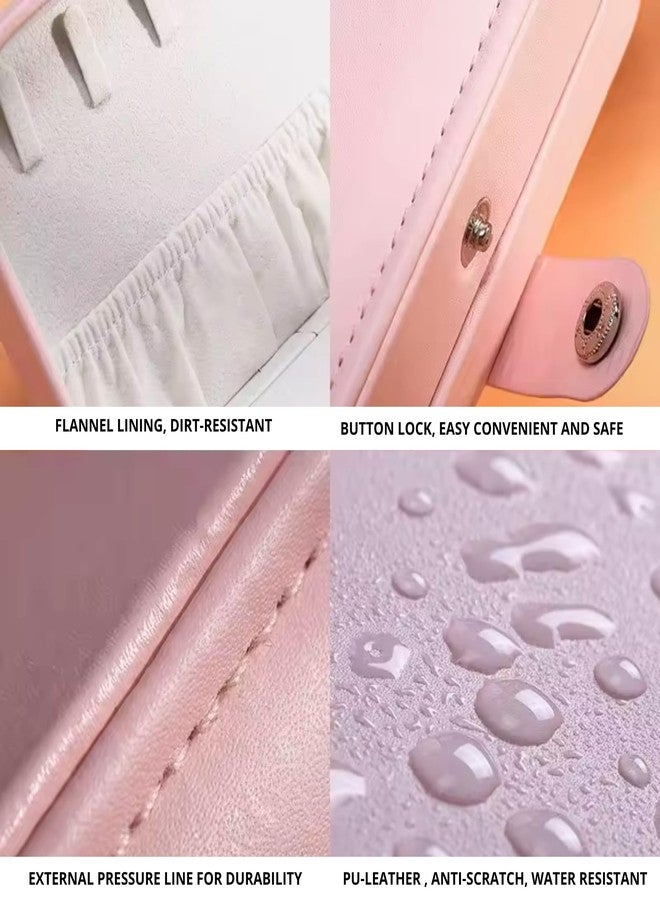 SALVE Multifunctional PU Faux Leather Pink Jewellery Box for Women, Travel Jewellery Organisers Storage Box with Lock | Vanity Case Jewel Box with Adjustable Dividers | Organizer Box for Storage - Image 5