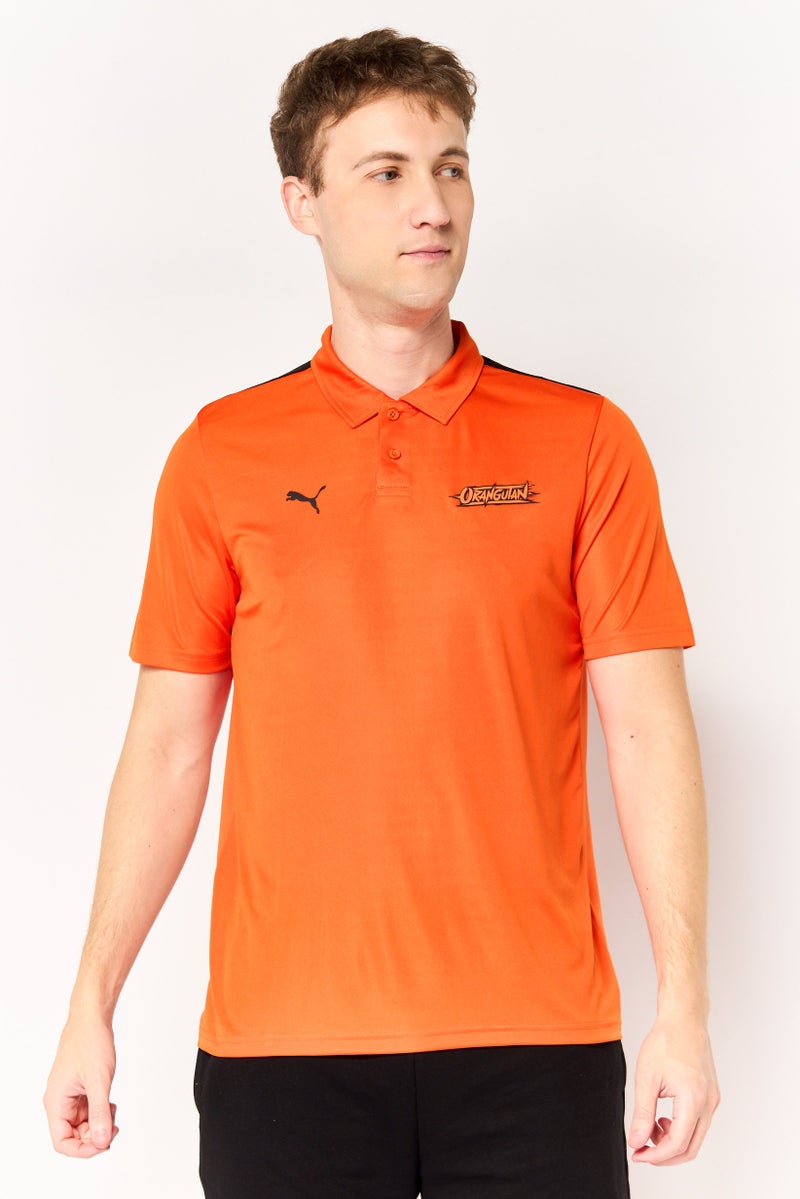 PUMA Men Sportswear Fit Short Sleeve Outdoor Polo Shirt, Orange - Image 1