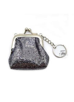 Women's Change Coin Data Cable Charging Cosmetics Storage Sequin Keychain Travel Handbag Small Bag-Color:Keychain Gray Bag 6 X 6 Cm-Size:6cm