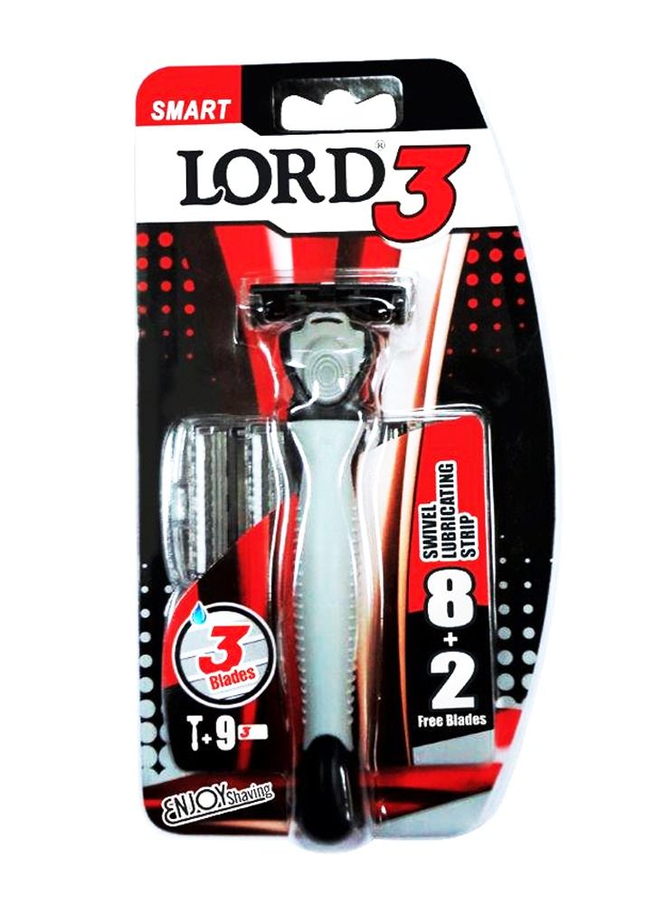 LORD SMART Men Shaving System Razor(1 Razor + 9 Refills )Triple Blade