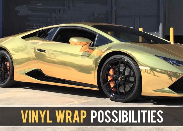 COSMOS STAR™ Vinyl Wrap Sheet for Car & Bike Self Adhesive Wrap Sticker and Decal Roll Film for Auto Car Vehicle Motorcycle Air Release (2 Feet by 10 Feet, Gold Chrome) - Image 2