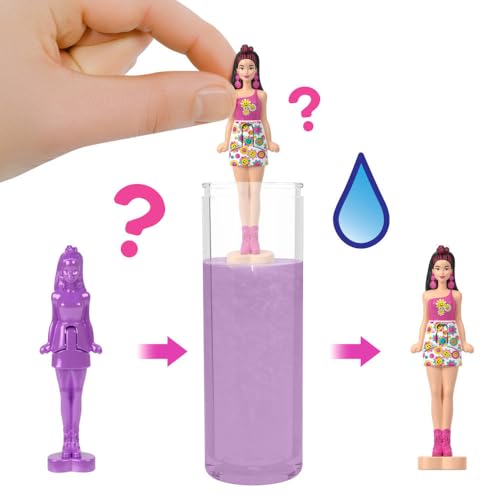 Polly Pocket باربي ميني باربي لاند 5-باك دمى بوب ريفيل، دمية ميني بطول 1.5 بوصة مع كشف مفاجئ وقطعة لعب حسية (الأنماط قد تختلف) - Image 4