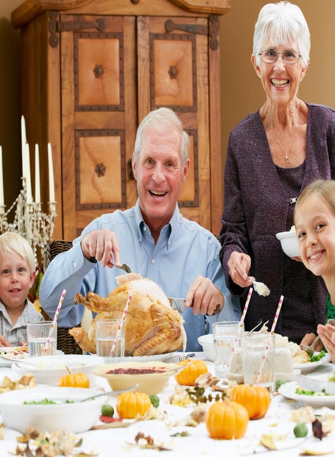 Whaline 200Pcs Fall Paper Straws Pink Orange Pumpkin Disposable Straws Fall Harvest Drinking Straw for Autumn Thanksgiving Party Supplies - Image 4