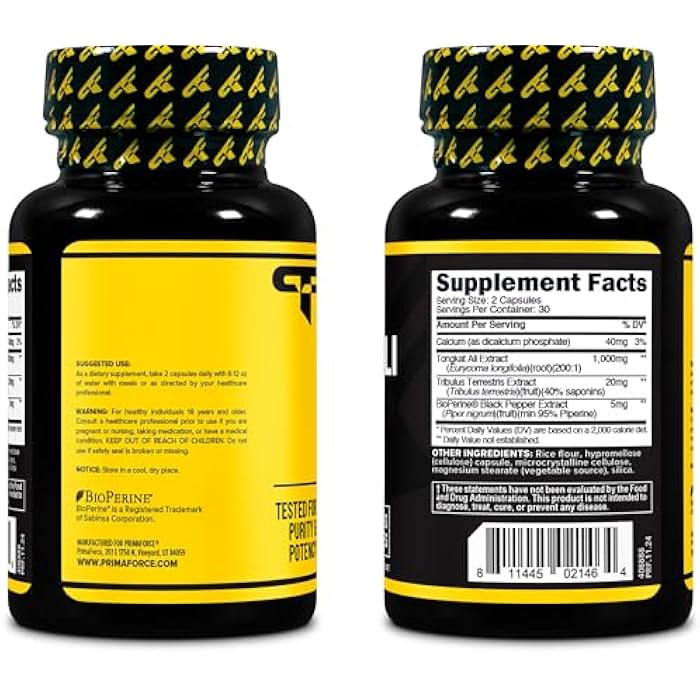 Primaforce بريمافورس تونكات علي (1000 ملغ) 60 كبسولة - مستخلص مركب 200:1، 30 حصة - Image 5