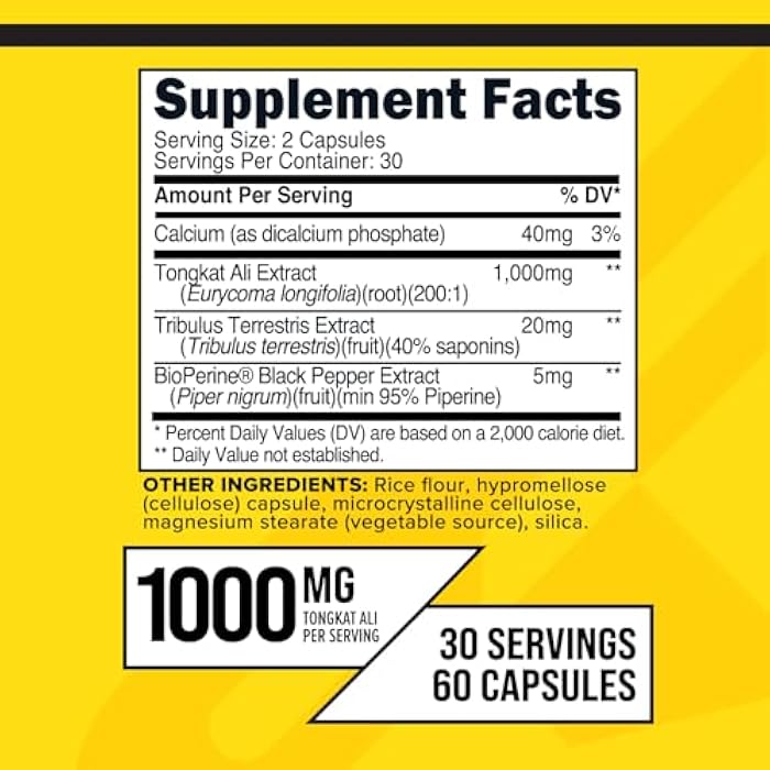 Primaforce بريمافورس تونكات علي (1000 ملغ) 60 كبسولة - مستخلص مركب 200:1، 30 حصة - Image 2