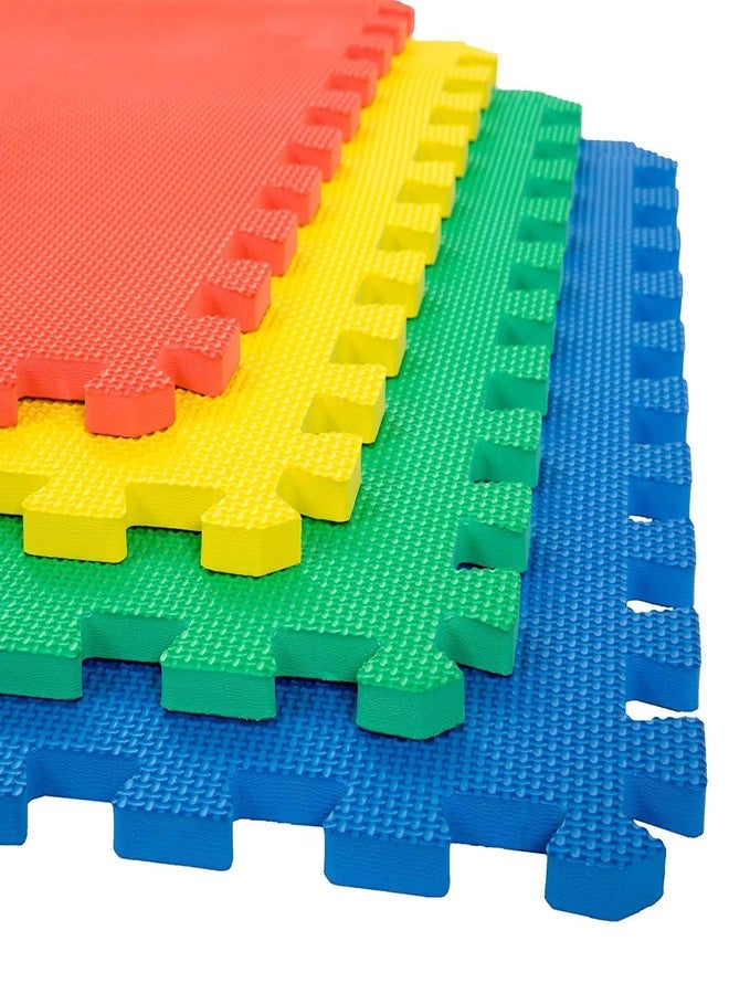 Toyshine 12mm Thick Interlocking Kids Playmat 4Pc Colorful Foam Tiles EVA Mat | 60 x 60 cm Soft and Safe Floor Mat for Babies Toddlers & Home Play Area - Image 1