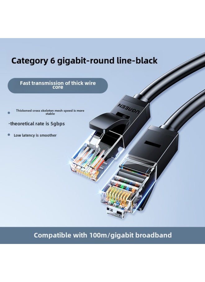 Generic Green Internet Cable Home High Speed 6 Class 6 Gigabit 10 Indoor And Outdoor 20 Computer Broadband 30 Flat Network 50 M Super-Color:Nw102 Category 6 Black High Speed And Stability-Line Length:5 M  - Image 1