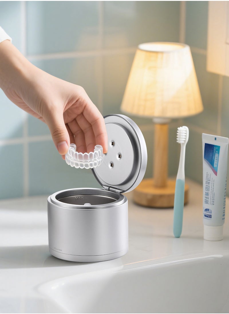 Generic Dental Ultrasonic Retainer Cleaner Machine - Dental Cleaning Pod for Denture, Mouth Guard, Aligner, Night Guard, Braces, Toothbrush Heads, Jewelry, 42kHz Retainer Cleaner with Digital Timer & 250ML  - Image 1