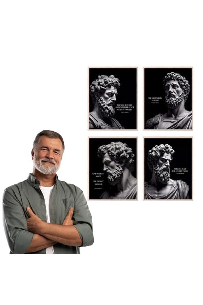 BigWig Prints ALAYRA Marcus Aurelius Poster - Marcus Aurelius Quotes, Stoic Wall Art, Stoicism Gifts, Philosophy Poster, Stoic Art, Stoicism Wall Decor, Philosophy Quotes - Unframed Set of 4 (8x10) - Image 5