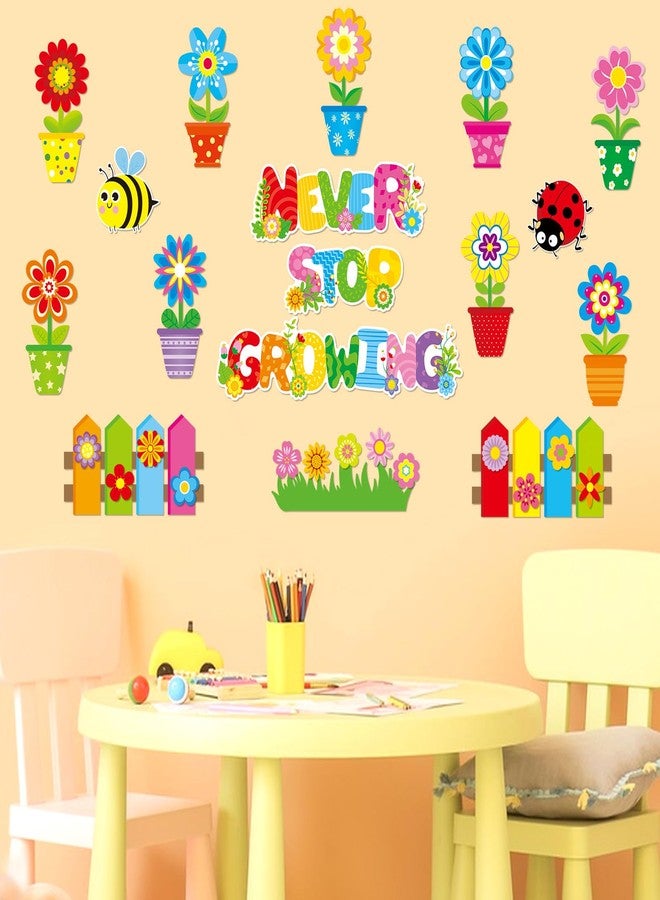 Omlisca 126 Pcs Spring Bulletin Board Decorations Set - Spring Flowers, Butterflies & Bee Cutouts with Glue Dots for Classroom Wall Decor, School Springtime Party Supplies, Home DIY Paper Crafts - Image 4
