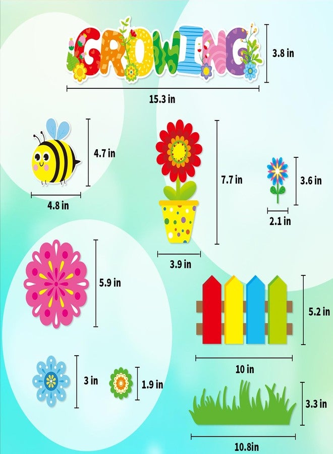 Omlisca 126 Pcs Spring Bulletin Board Decorations Set - Spring Flowers, Butterflies & Bee Cutouts with Glue Dots for Classroom Wall Decor, School Springtime Party Supplies, Home DIY Paper Crafts - Image 5