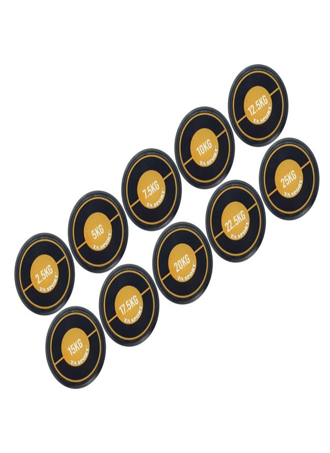 TA SPORT - TA SPORT ROUND HEAD BLACK RUBBER DUMBBELL SET  2.5KG - 25KG DB019 GREEN LABEL - Image 1