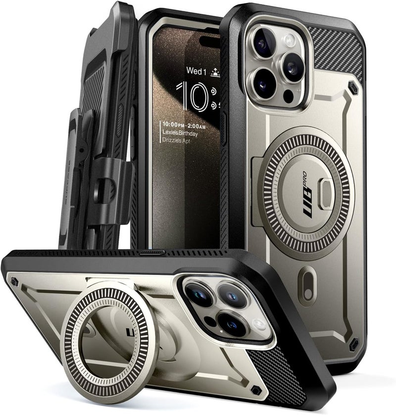 SUPCASE Unicorn Beetle Pro Mag Case for iPhone 15 Pro 6.1", Compatible with MagSafe Full Body Rugged Case with Built-in Screen Protector & Kickstand & Belt-Clip (Tigray) - Image 1