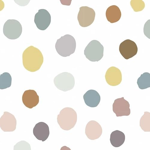 Wallink Nursery Wallpaper Peel and Stick Polka Dot Wallpaper 17.5"x240" Self Adhesive Colorful Dot Kids Peel and Stick Wall Paper Renter Friendly Contact Paper for Walls Decor Nursery Room Living Room - Image 1