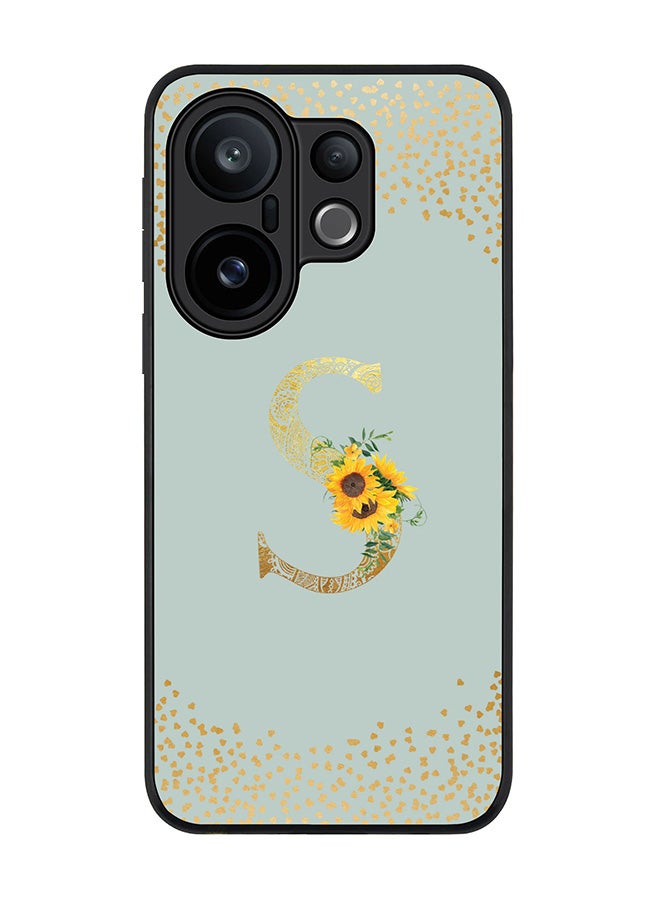Stylizedd For vivo X200 FE / S30 Pro mini Case,Slim fit Camera Protection, Shockproof Thin Phone cover  - Custom Floral Monogram - S  (Light Grey )